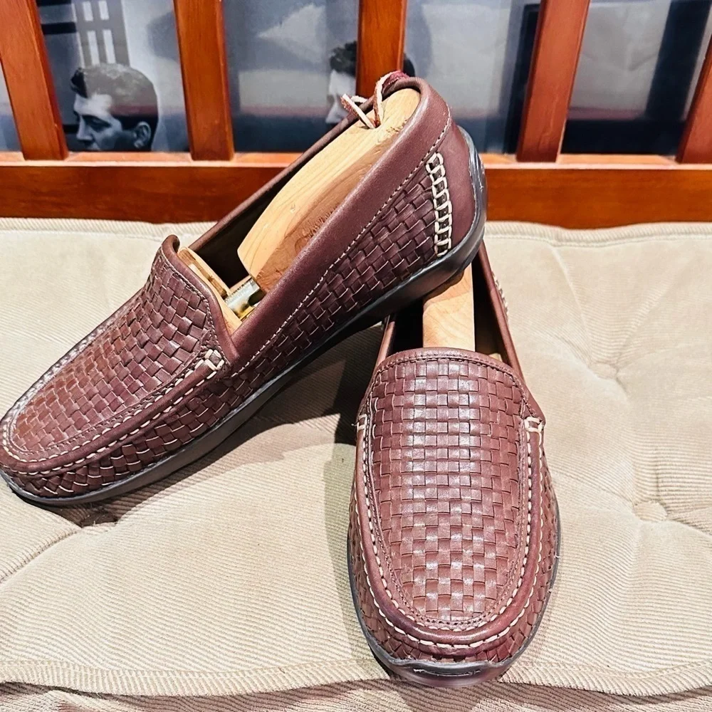 Tommy Bahama Orson Venetian Woven Leather Drivers.